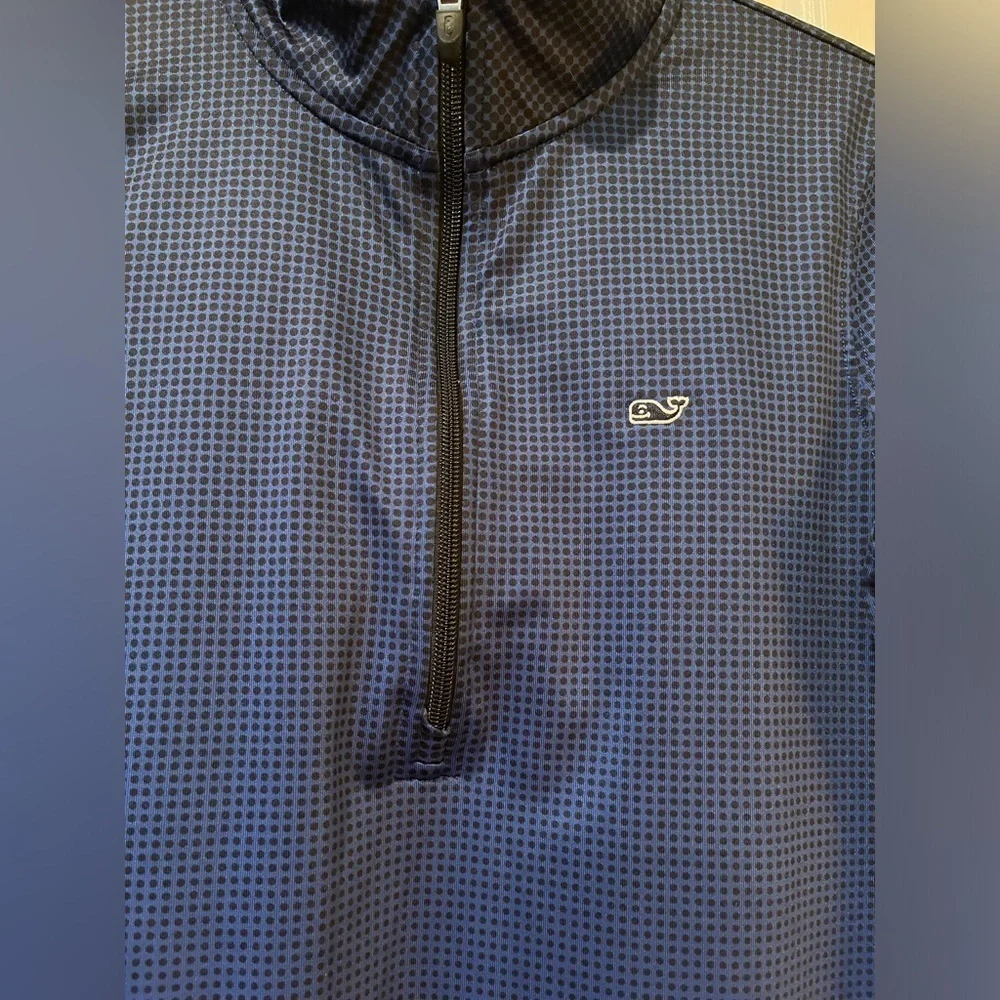 XS Vineyard Vines performance quarter zip in blue/black